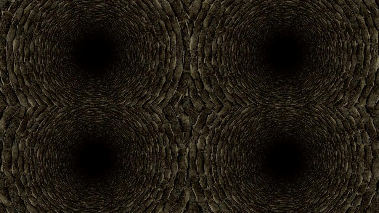 穿过隧道进入黑暗的3D循环动画