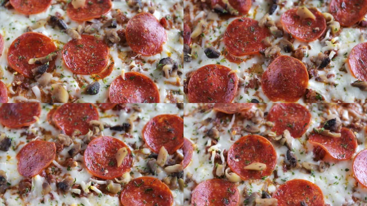 意大利辣香肠披萨，全框架
