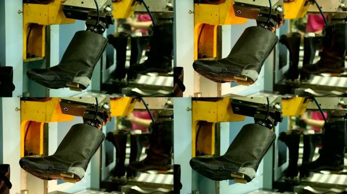 鞋厂在线生产靴子鞋婴儿鞋在实验室检查产品质量以存储材料