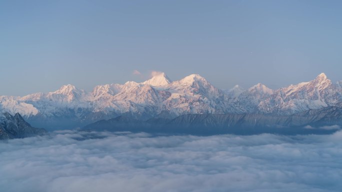 四川牛背山雪山云海延时