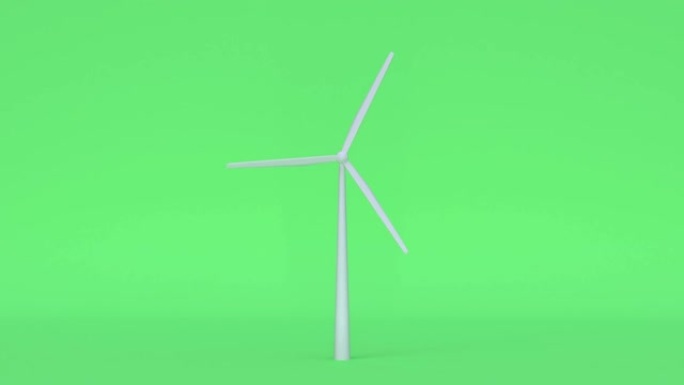 涡轮自然绿色场景卡通风格3d渲染电力电力创新概念