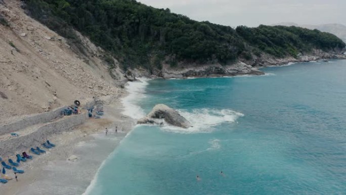 阿尔巴尼亚普列巴尔达海滩鸟瞰图