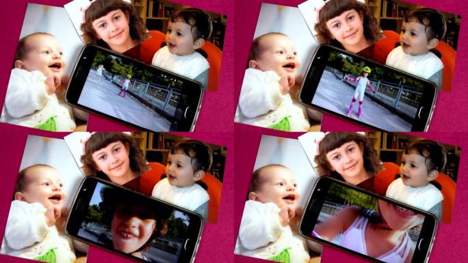 视频在移动FDV上运行时的婴儿和儿童照片