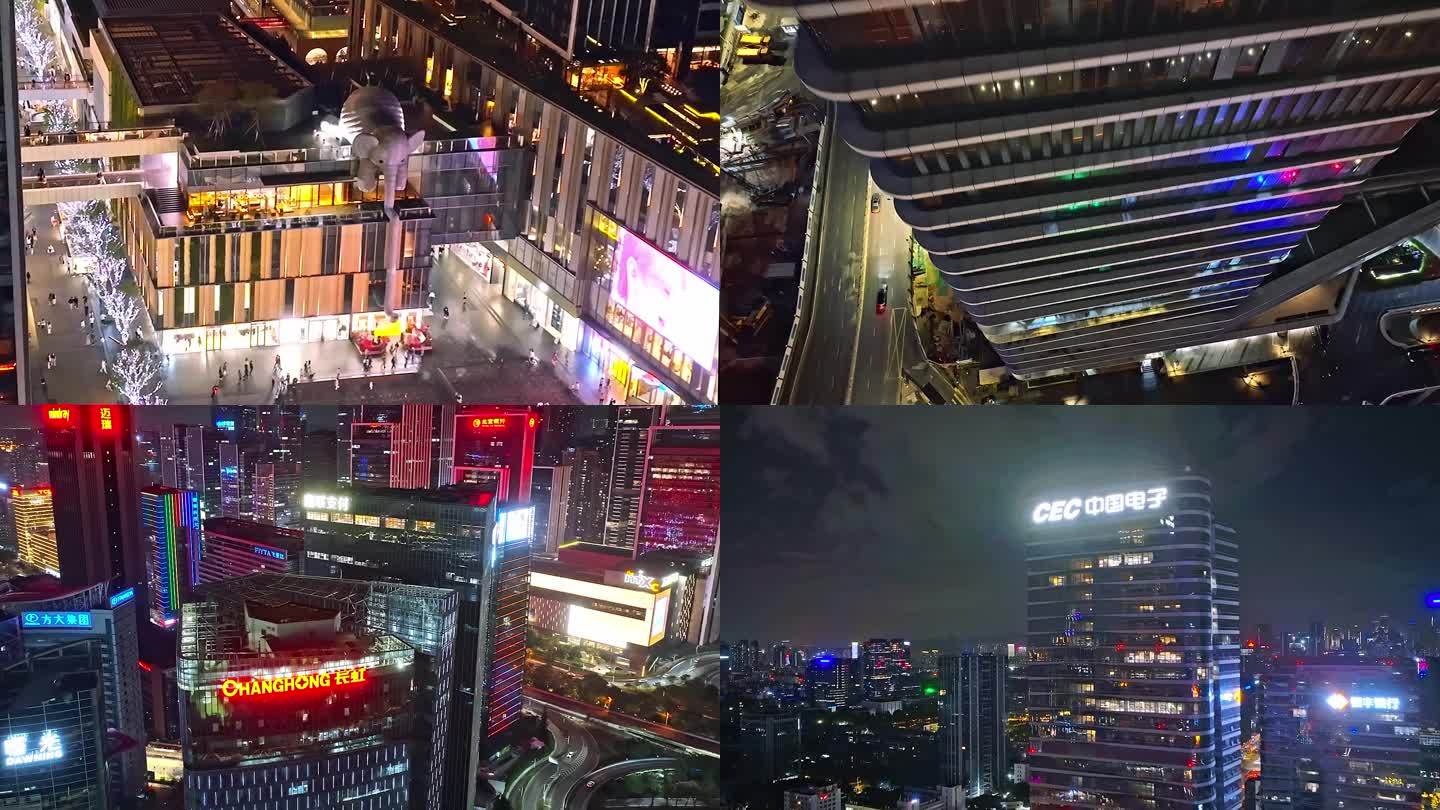 深圳科技园航拍夜景