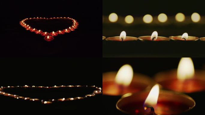 烛光灯火点燃蜡烛祝福祈祷心形创意