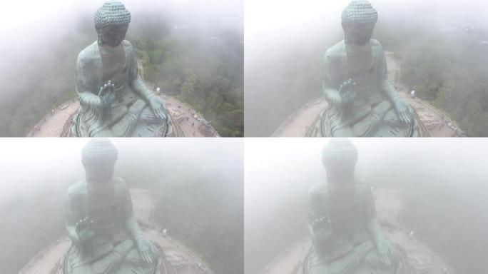 天坛大佛在香港的鸟瞰图