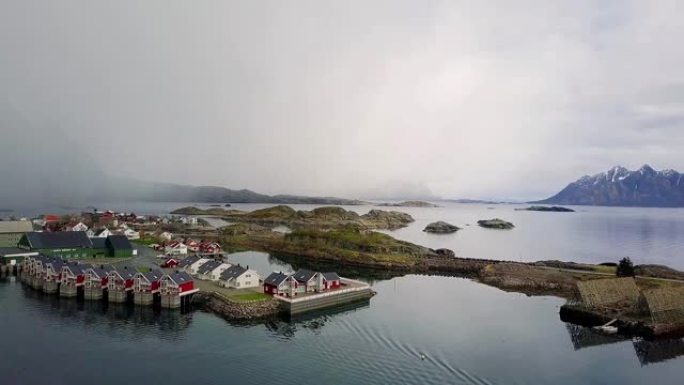 挪威小镇的鸟瞰图