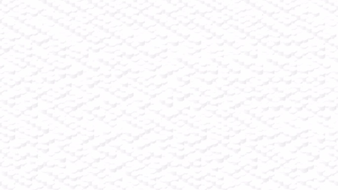 圆筒盒3D虚拟等距洗牌波形，区块链技术概念设计插图白色背景上的灰色无缝循环动画4K，带复制空间