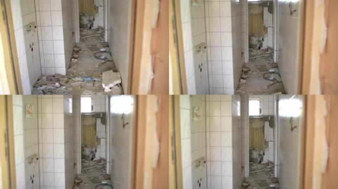 废弃房屋中的浴室被毁