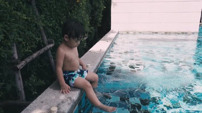 Baby boy in the pool