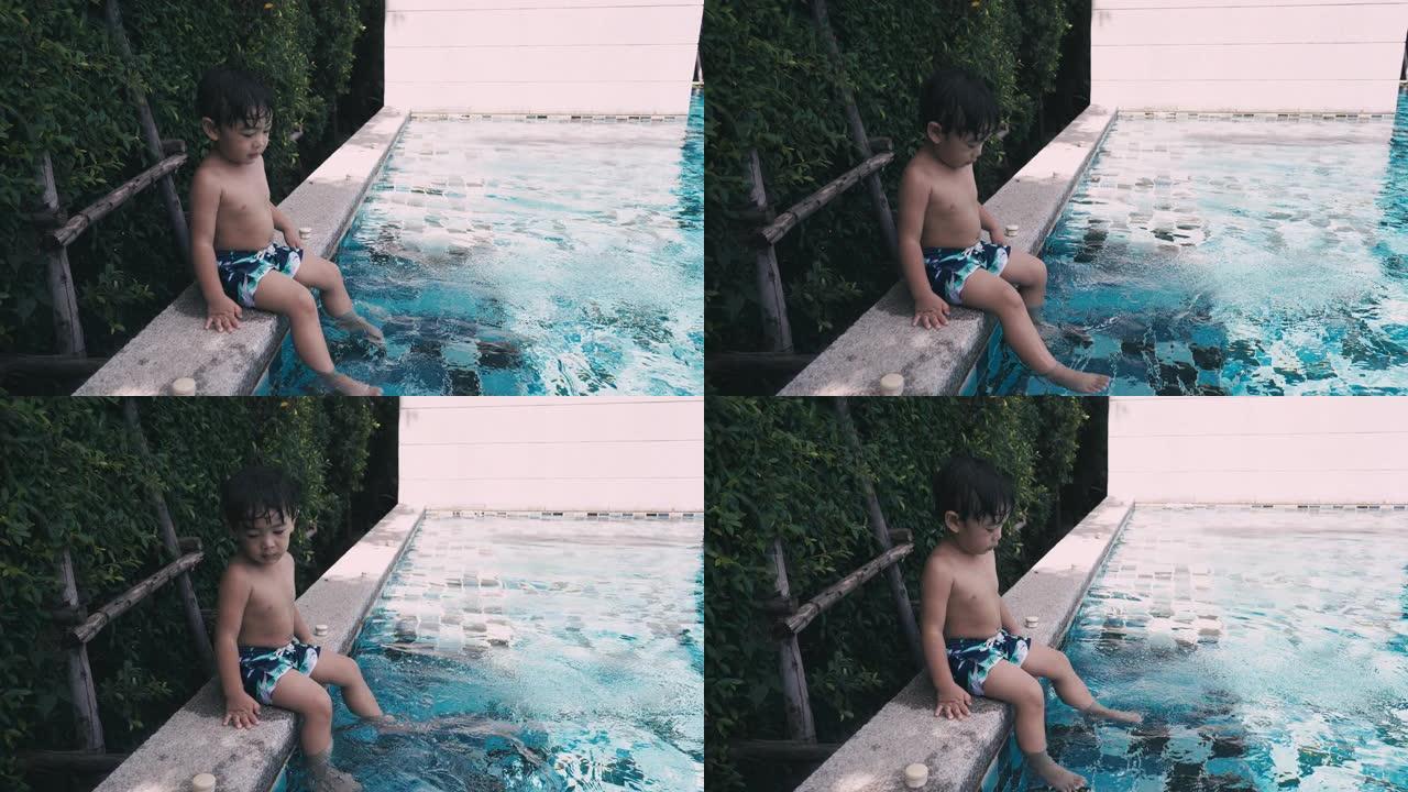 Baby boy in the pool
