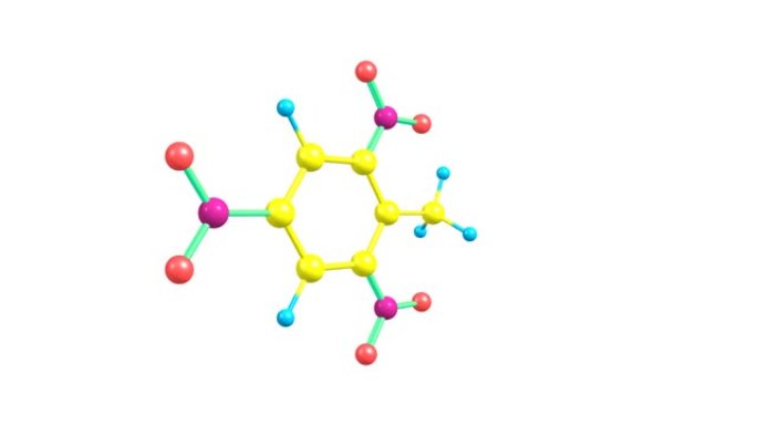 旋转TNT三硝基甲苯分子