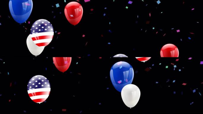 劳动节卡片设计美国国旗气球