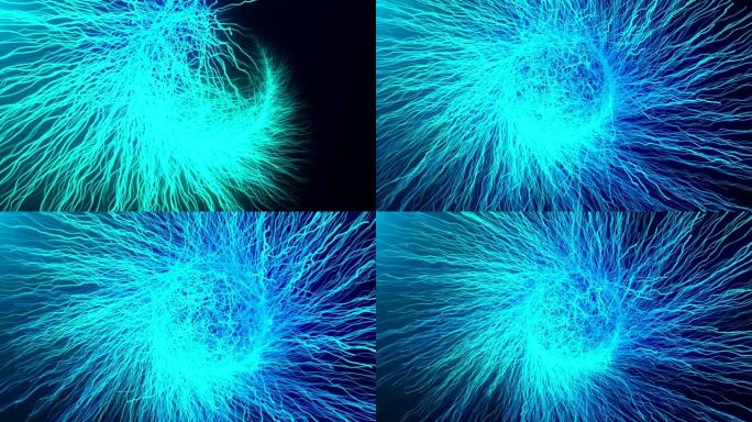 粒子不对称分支分形网络，神经，神经元，血管，毛细血管生长3d渲染