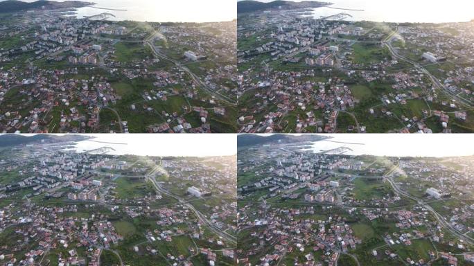 黑山镇的空中四轴飞行器拍摄