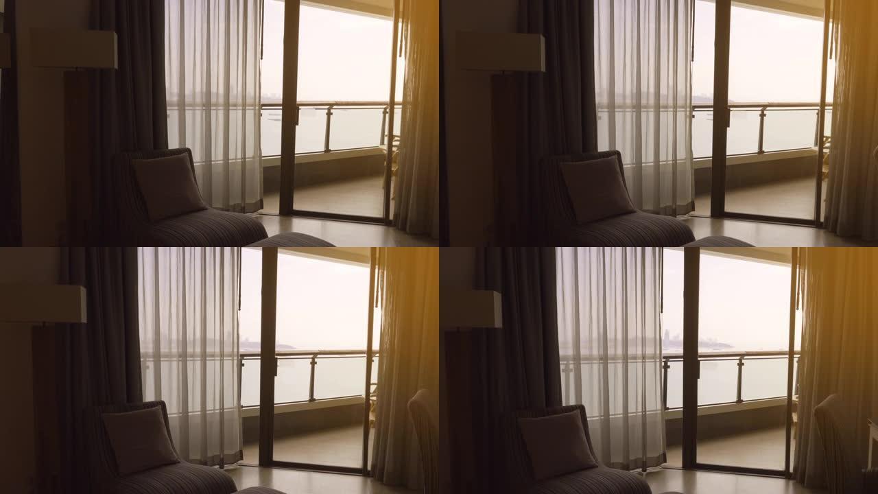 泰国芭堤雅豪华海滩公寓海景卧室滑动照片。