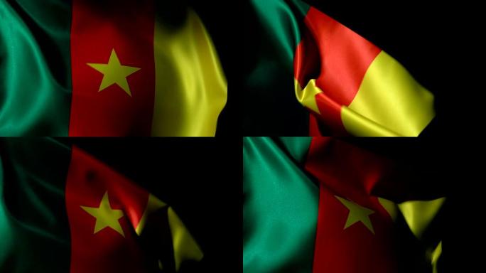 喀麦隆国旗飘扬