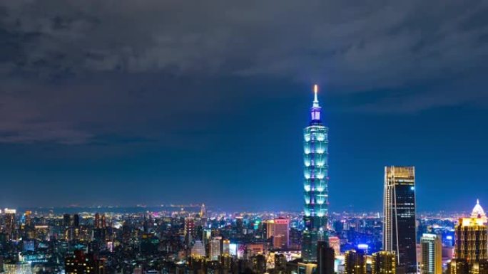 台湾台北城市夜景的时间流逝