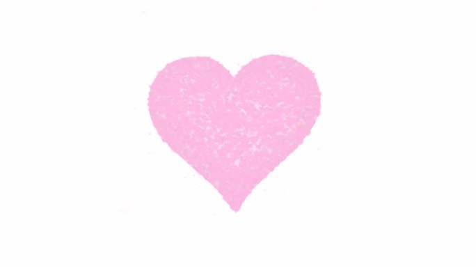 粉红色的心被隔离在白色背景上。小心的积累造就了一颗大心。整个心脏都在被放大。特写。复制空间。