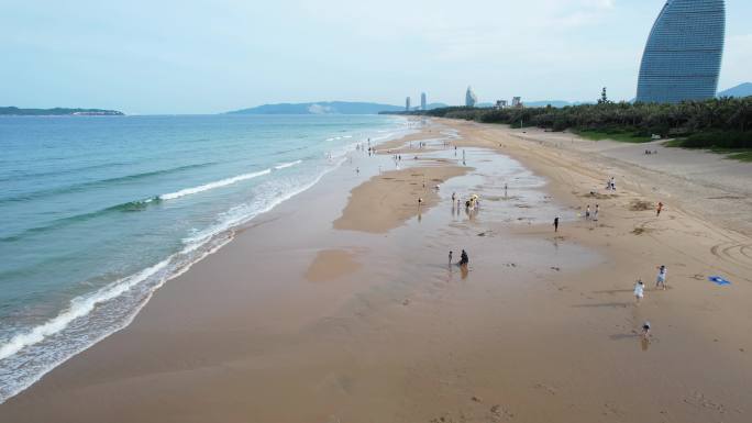 4K海滩游客航拍