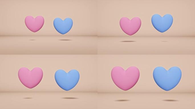 柔和颜色移动CG的心脏标记，