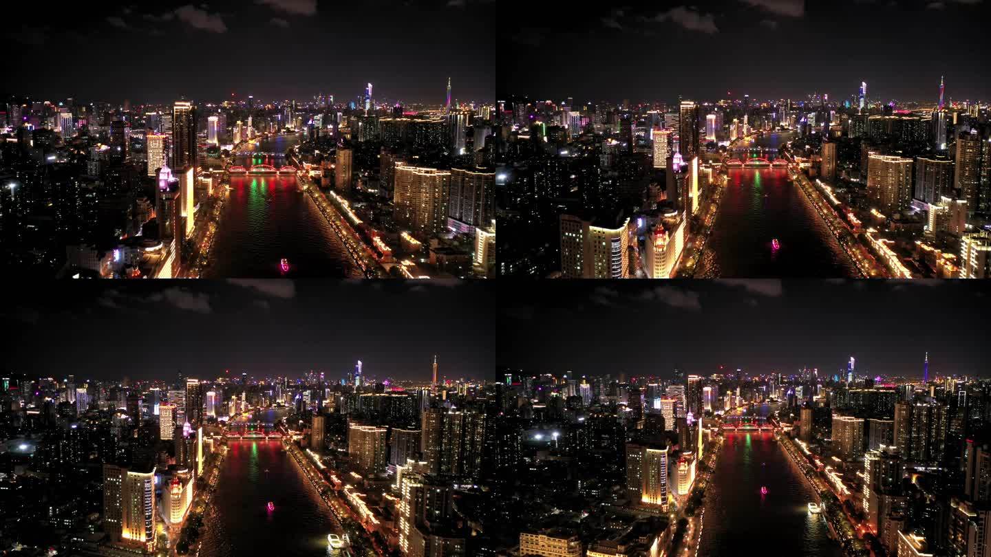 广州  珠江西 人民桥 解放桥 夜景
