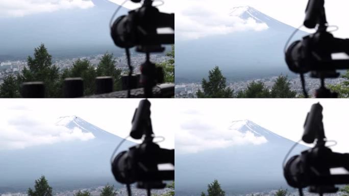 用相机拍摄富士山
