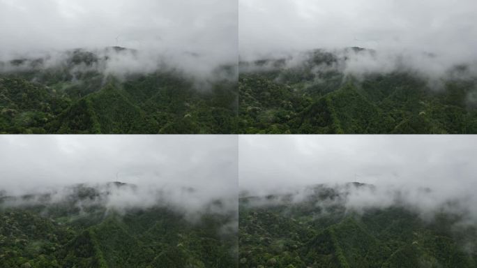 深山云雾缭绕   雨中航拍俯瞰大地山脉