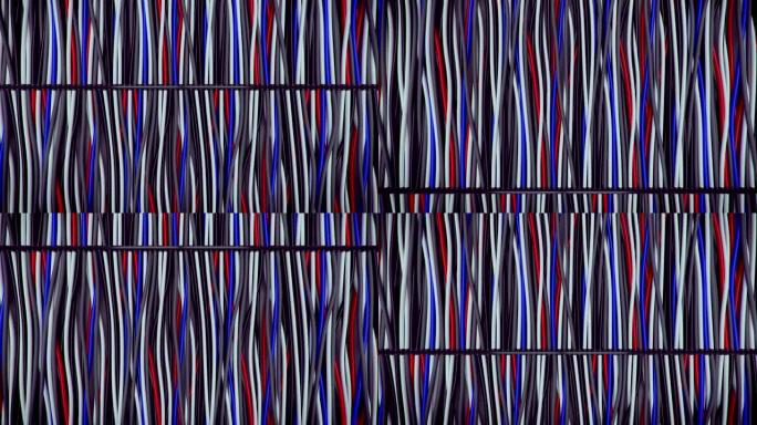 摄像机在电缆上方飞行，无休止的循环3D动画