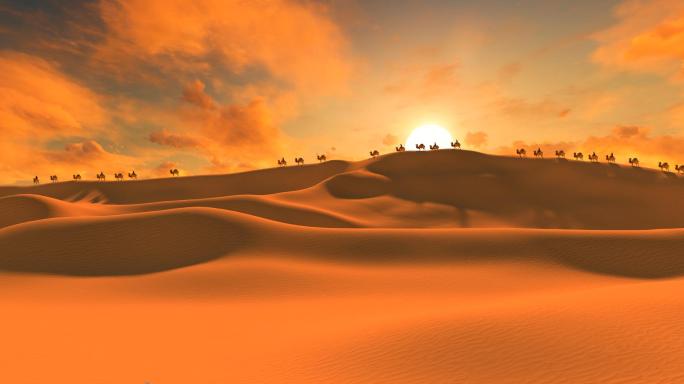 沙漠骆驼 古代丝绸之路 一带一路  贸易