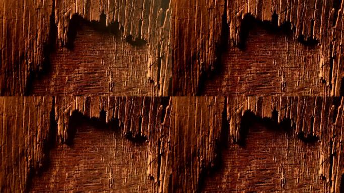 深色复古木质纹理。旧垃圾深色木质表面的特写视图。选择性聚焦