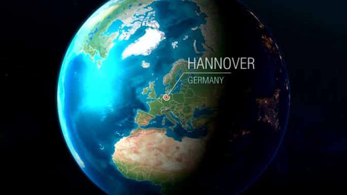 德国-汉诺威-从太空到城市的缩放