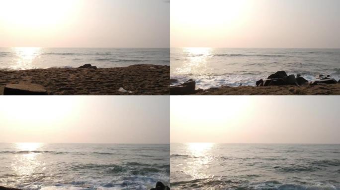 印度泰米尔纳德邦本地治里的罗克本地治里海滩长廊海滩