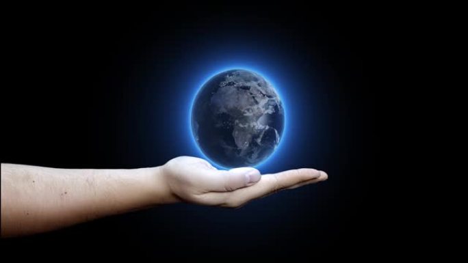 人类的手握着旋转的地球