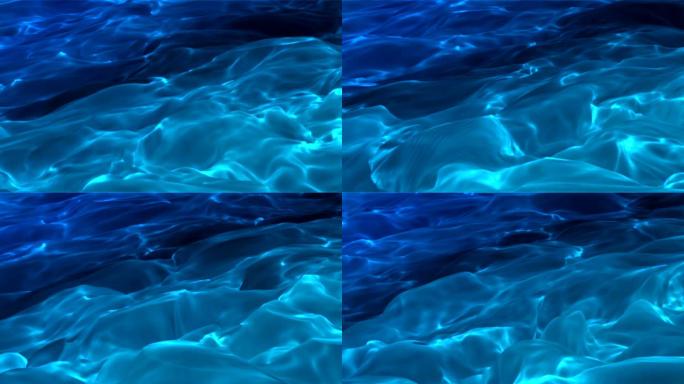 抽象的蓝色水背景。循环