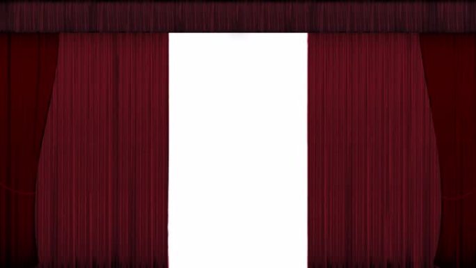 红色舞台窗帘移到白色背景上显示的舞台可用于节日或促销公告，公关，广告，盛大销售开幕式，电影，音乐表演