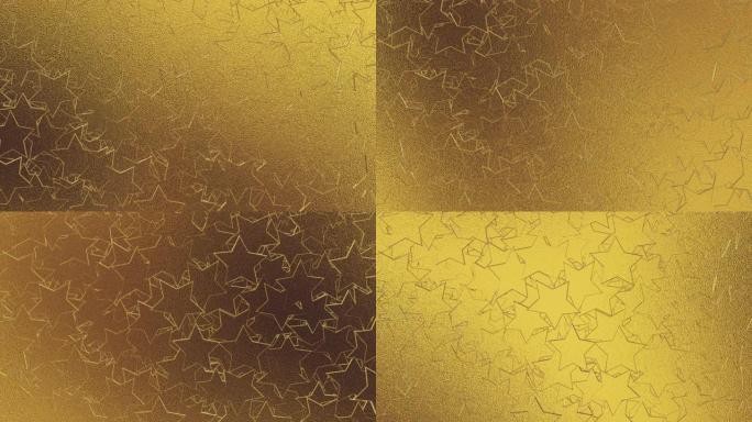 金色背景上的金色雪花，3d渲染。无缝回路