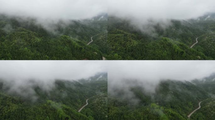 深山云雾缭绕   雨中航拍俯瞰大地山脉