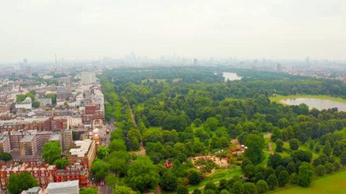 英国伦敦美丽的海德公园。鸟瞰图。