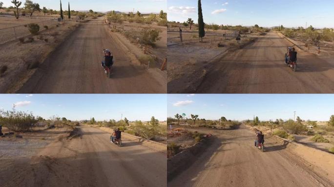 莫哈韦沙漠公路上的摩托车手