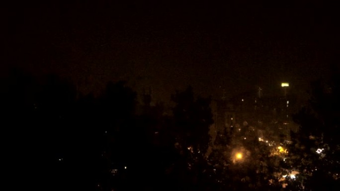 城市夜间雷暴