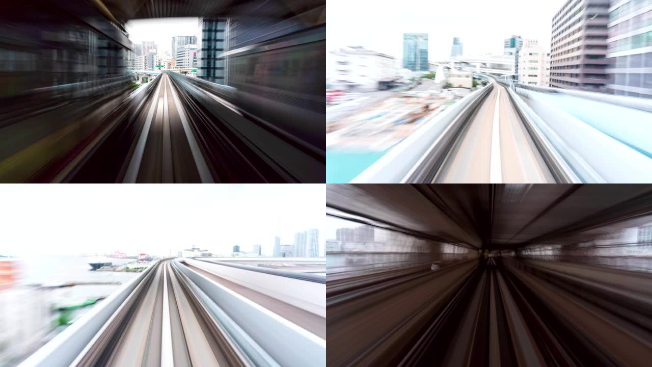 4K Hyper lapse: 日本东京的自动列车