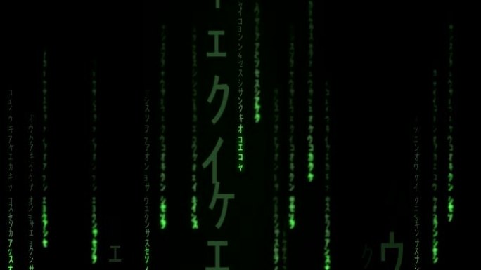 绿色二进制代码落在黑色背景上