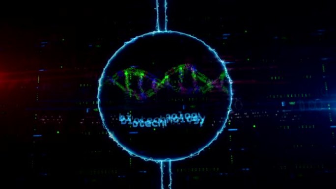 电子圈中的生物技术和DNA螺旋全息图