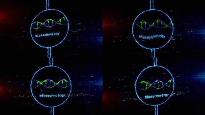 电子圈中的生物技术和DNA螺旋全息图