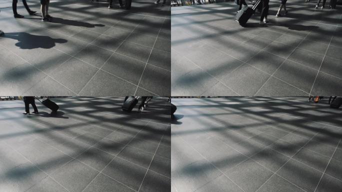 Shadow walker，在火车站走廊行走的人