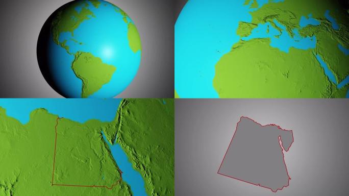 地球与埃及的边界图形