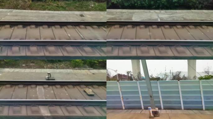 火车动车高铁行驶轨道铁轨特写视频素材49