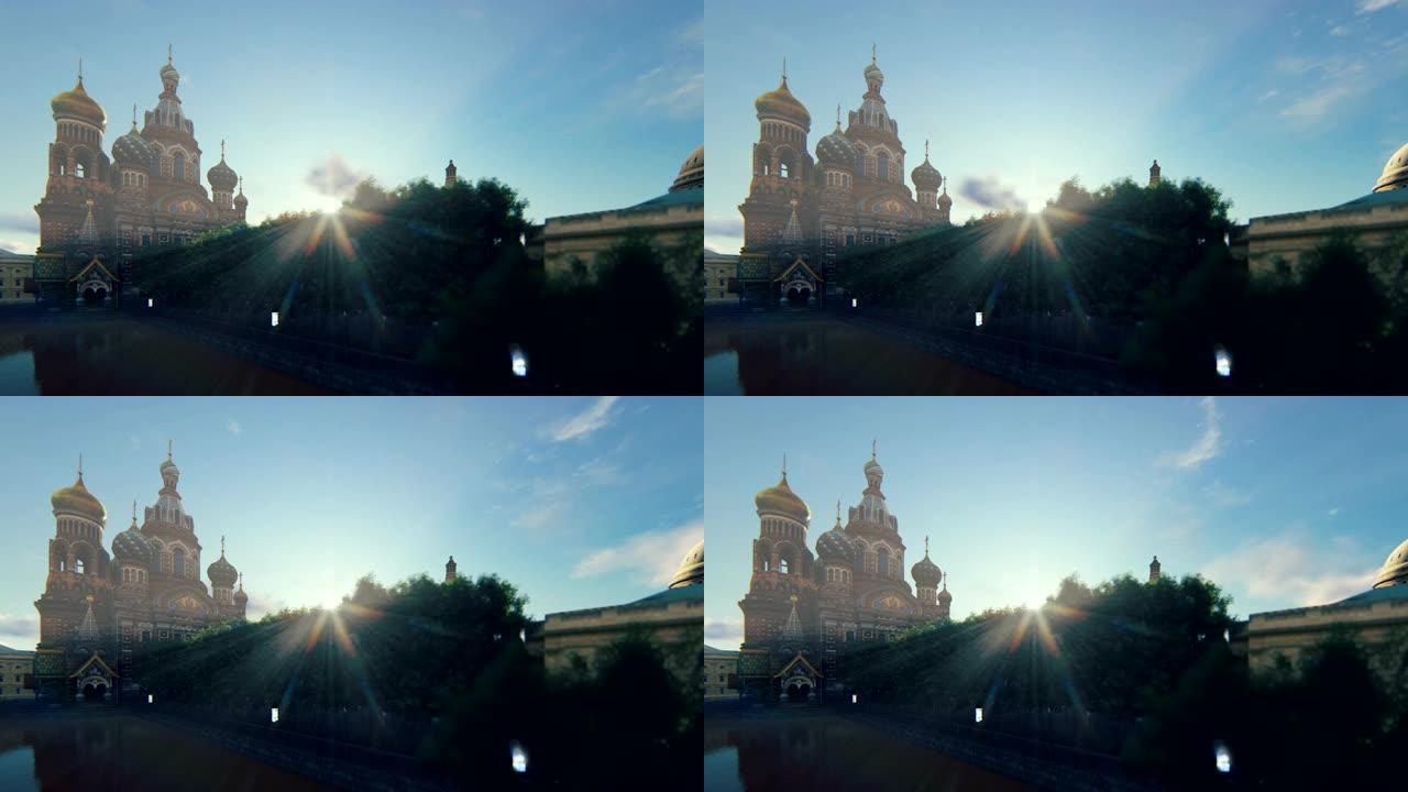 救世主教堂，洒血倾斜，俄罗斯圣彼得堡