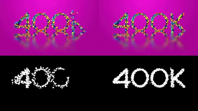 紫色背景的彩色3D文本动画 (400K)